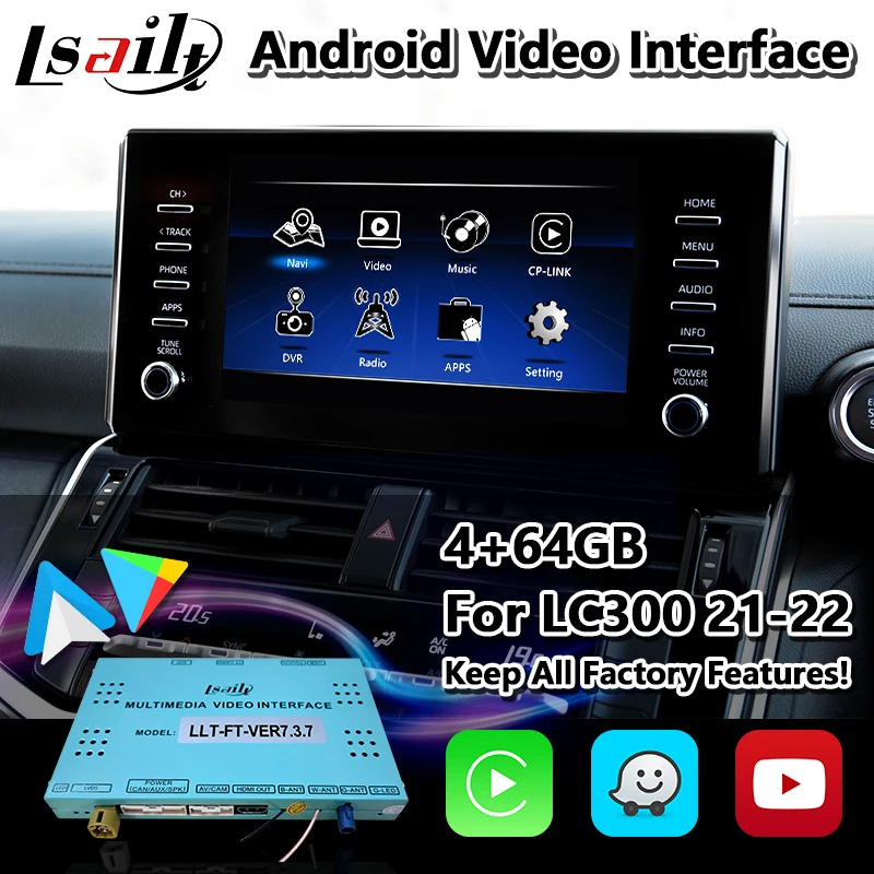 

Мультимедийный Автомобильный видеоинтерфейс Lsailt Android для Toyota Land Cruiser LC300 2021-2022