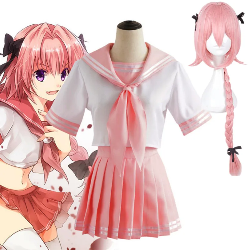 

Японское аниме Fate Apocrypha Astolfo Косплей костюмы студентки школьная Униформа Хэллоуин сексуальный Сейлор JK полный комплект