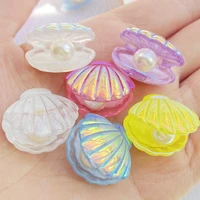 party kawaii plated pearl shells 10pcs cute color flat back resin cabochons scrapbooking diy jewelry craft decoration accessorie