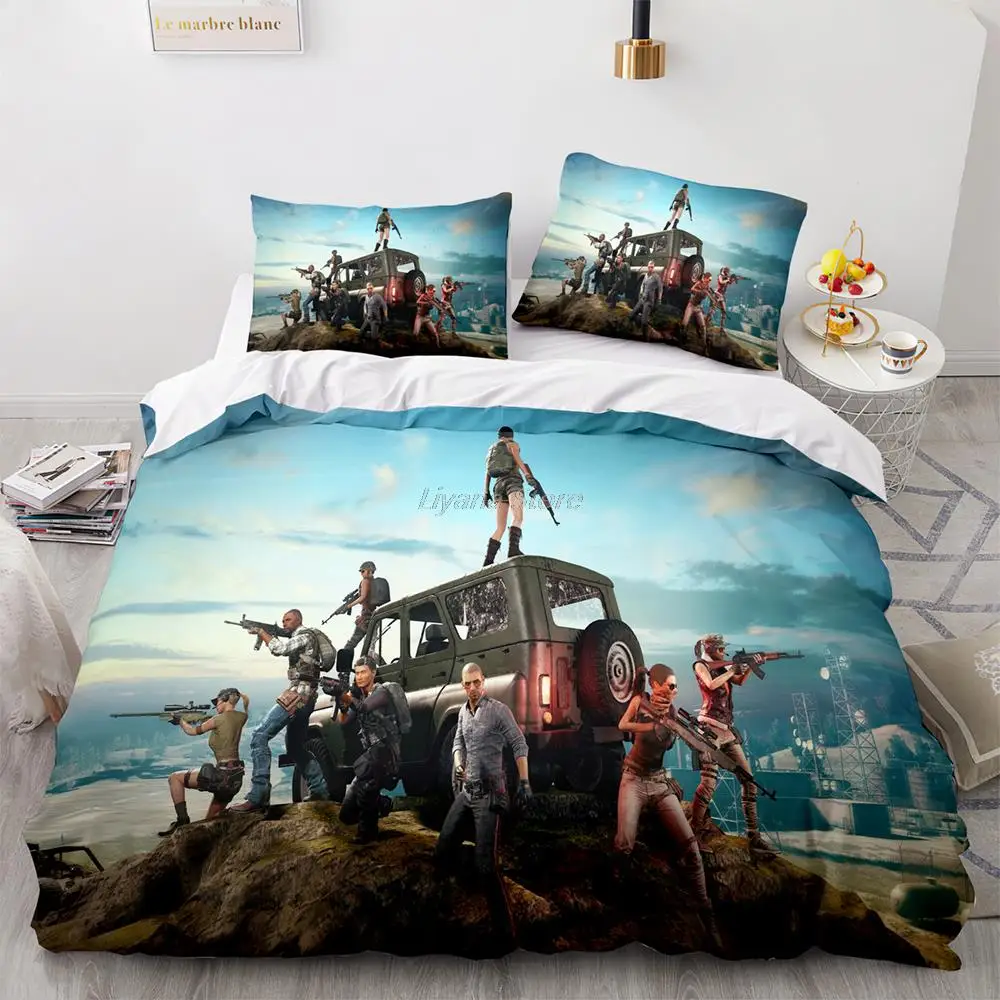 

PUBG Bedding Set Single Twin Full Queen King Size Game PUBG Bed Set Aldult Kid Bedroom Duvetcover Sets 3D Print Men/women 040