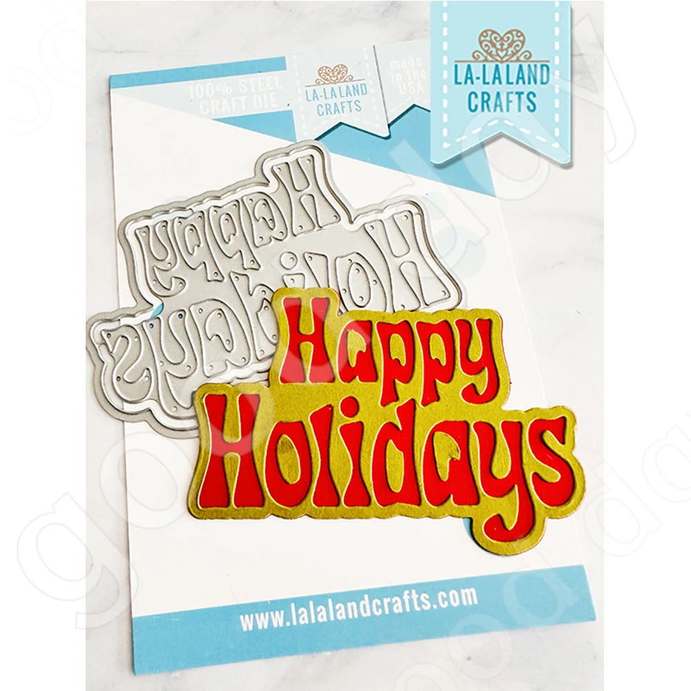 

Arrival New Happy Holidays Metal Cutting Dies Scrapbook Diary Decoration Embossing Template Diy Greeting Card Handmade Hot Sale