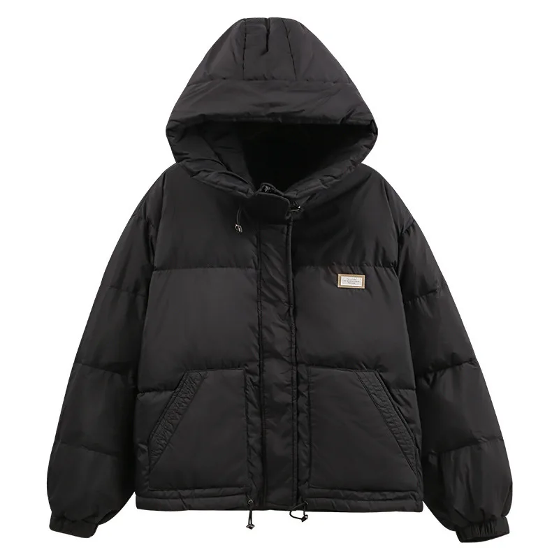 2022 New Winter Down Jacket Women Short Loose Thickened White Duck Down Hooded Coat Warm Outwear