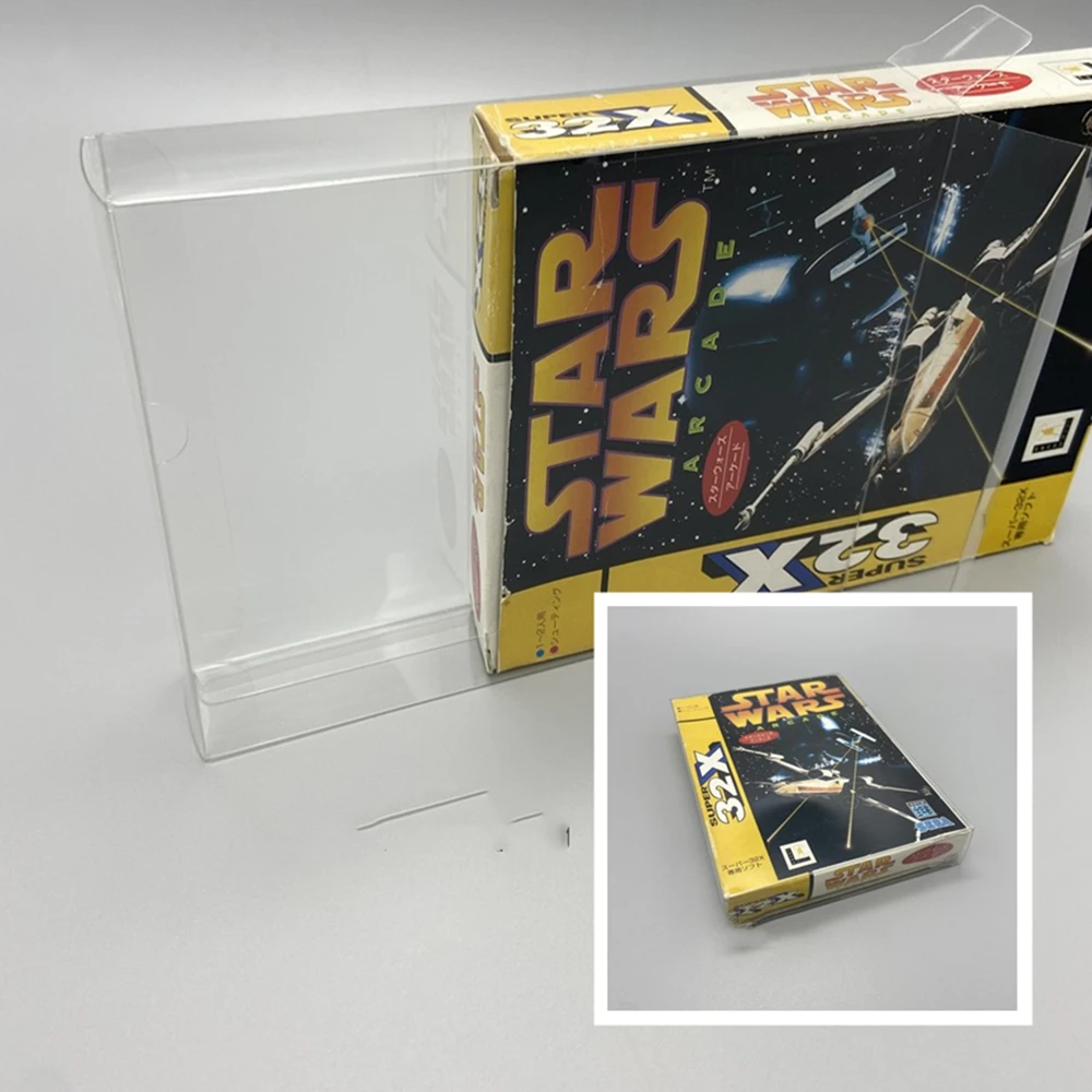 

PET Box Protector For Star Wars Arcade Transparent Collect Boxes For SEGA SUPER 32X Game Shell Clear Display Case