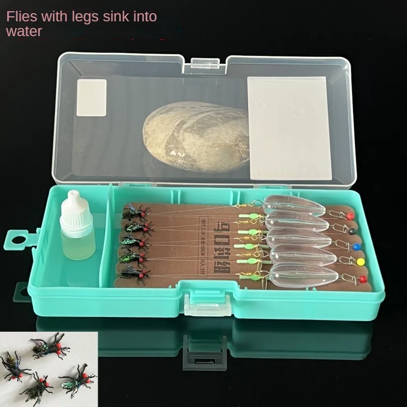 

False Bait Luya Micro-object Tied Fly Hook Set Bionic Baits Luya Bait Red-eye Fly Hook Bee Grasshopper Angling Lure Accessories
