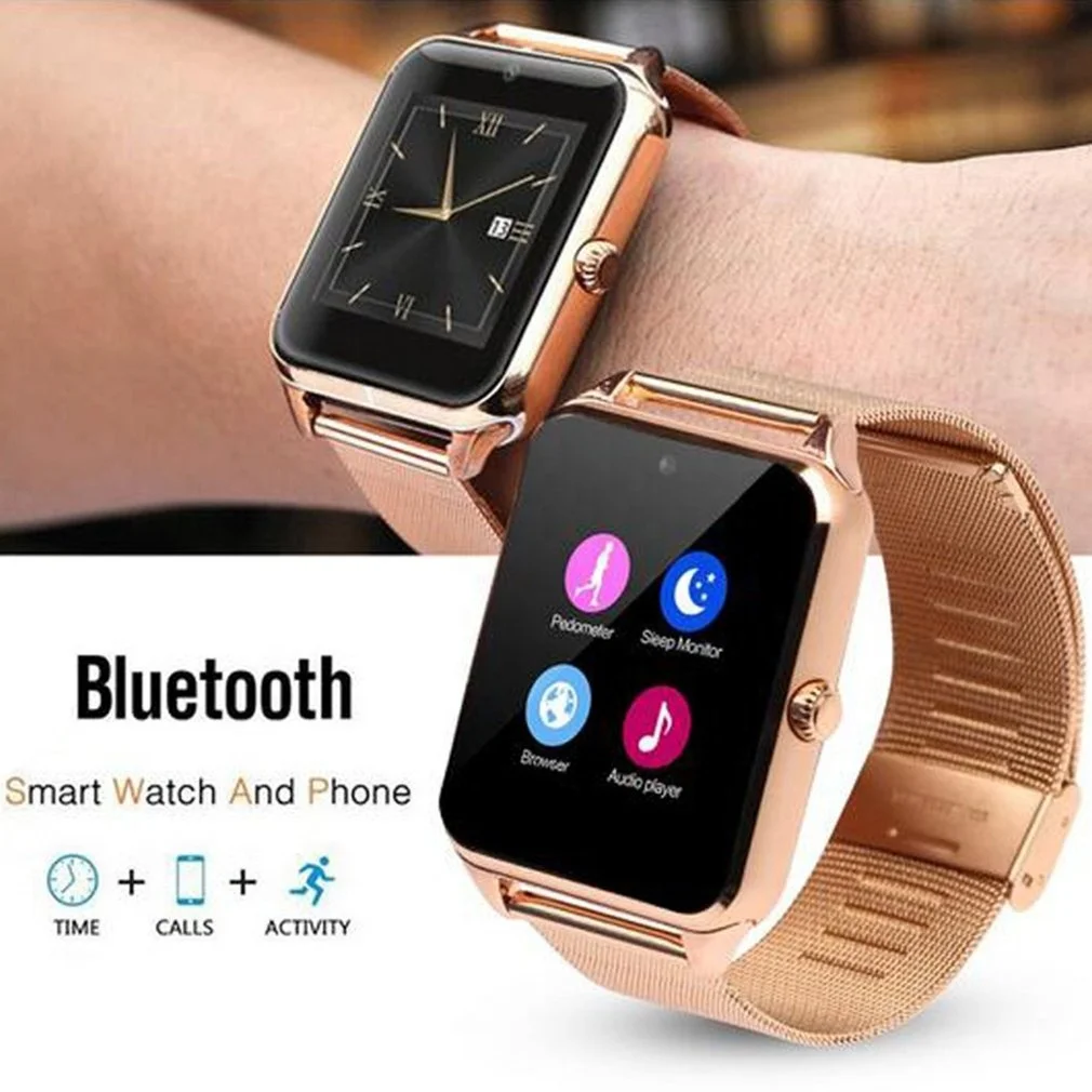 

NEW2023 Z60 Smart Watch Touch Control SIM TF Card Bluetooth Calling Sport Photograph Music With Metal Bracelet for Fashion Men a
