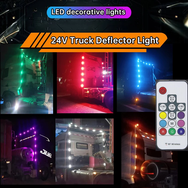 

24V LED Truck Warning Light Strip Roof Bumper Door Lamp Laser Fog Lights Anti-fog Lights Parking Brake Flashing Accessories
