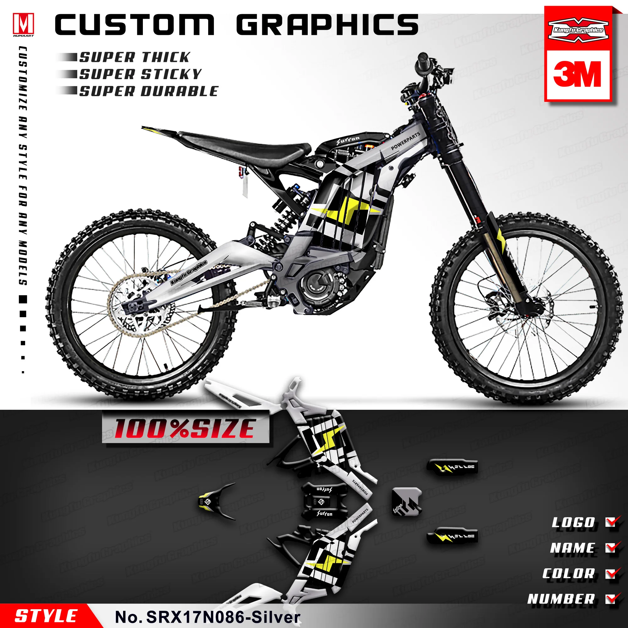 KUNGFU графика высокое качество наклейки полный виниловый Набор для декорирования