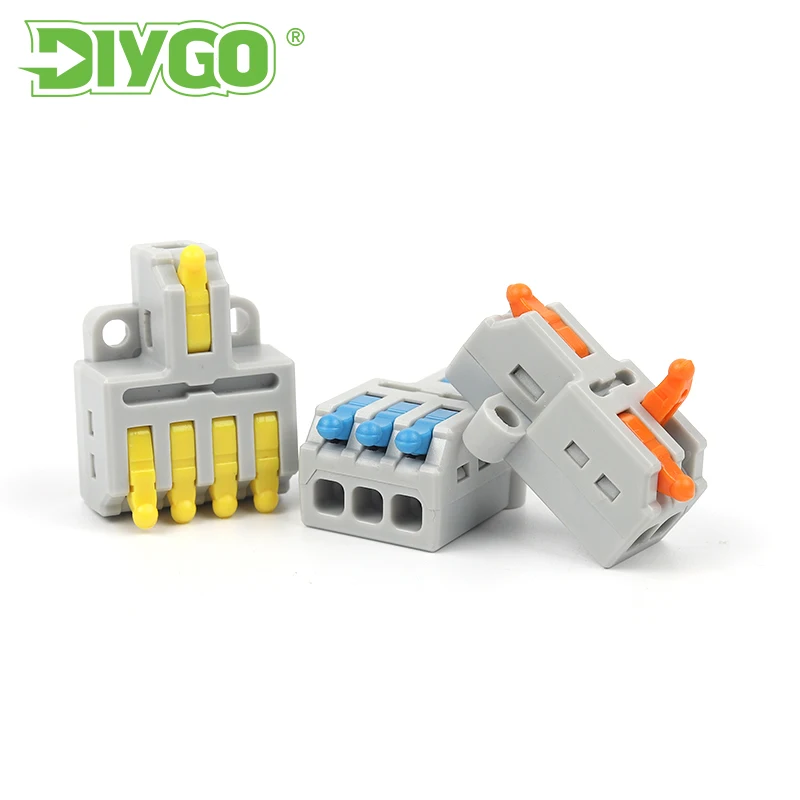 Brand New Compact 3/4/5/6 Pin Spring Conductor Splicing Terminal Block Quick Electrical Cable Push In Wire Connector 213 214 215 - купить по