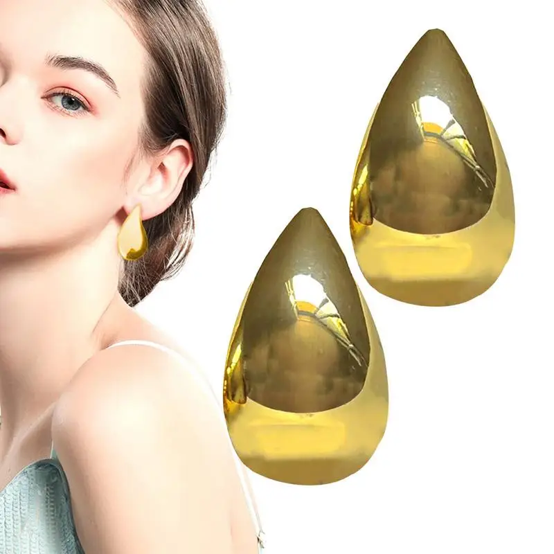 

Teardrop Earrings Lightweight Waterdrop Earstuds Simple Pretty Jewelry with Glossy Texture Fashion Jewelry for Women Girls Gift