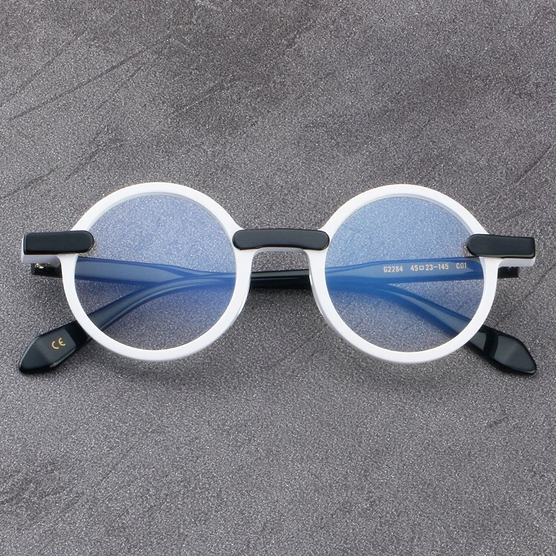 Японские Роскошные Брендовые мужские ретро очки в круглой ацетатной оправе