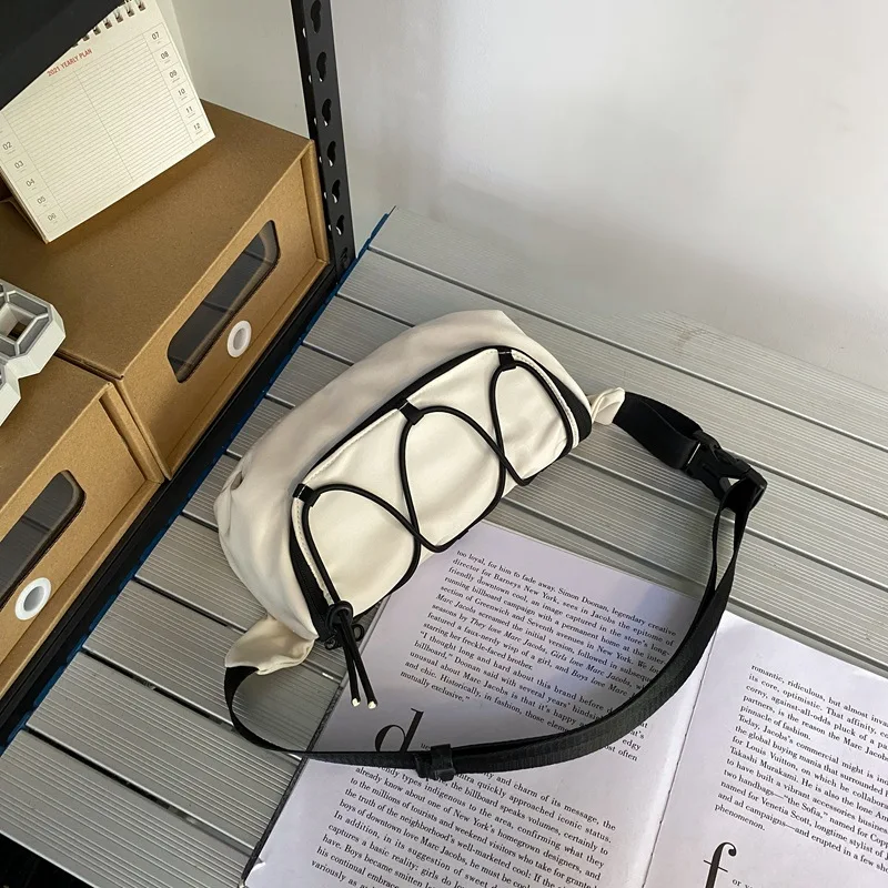 2022 Fashion Small chest bag for men Trend White men's shoulder bag Nylon Cross bag men Casual Sports Running Phone Waist pack