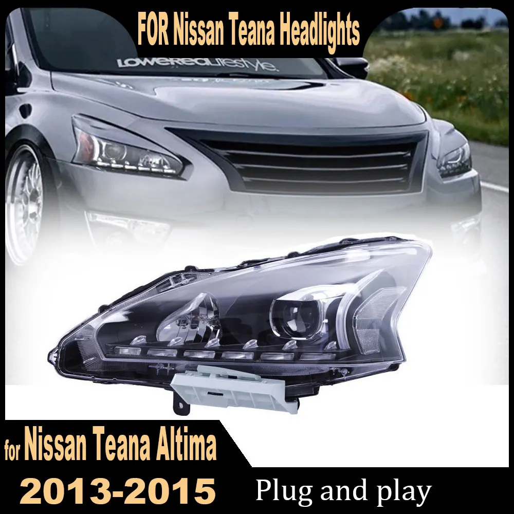 Фото 2 шт. Автомобильная передняя фара для Nissan Teana Altima, светодиодная фара 2013 2014 2015 2016 2017 DRL, ангельские глазки, фары, автоаксессуары №1