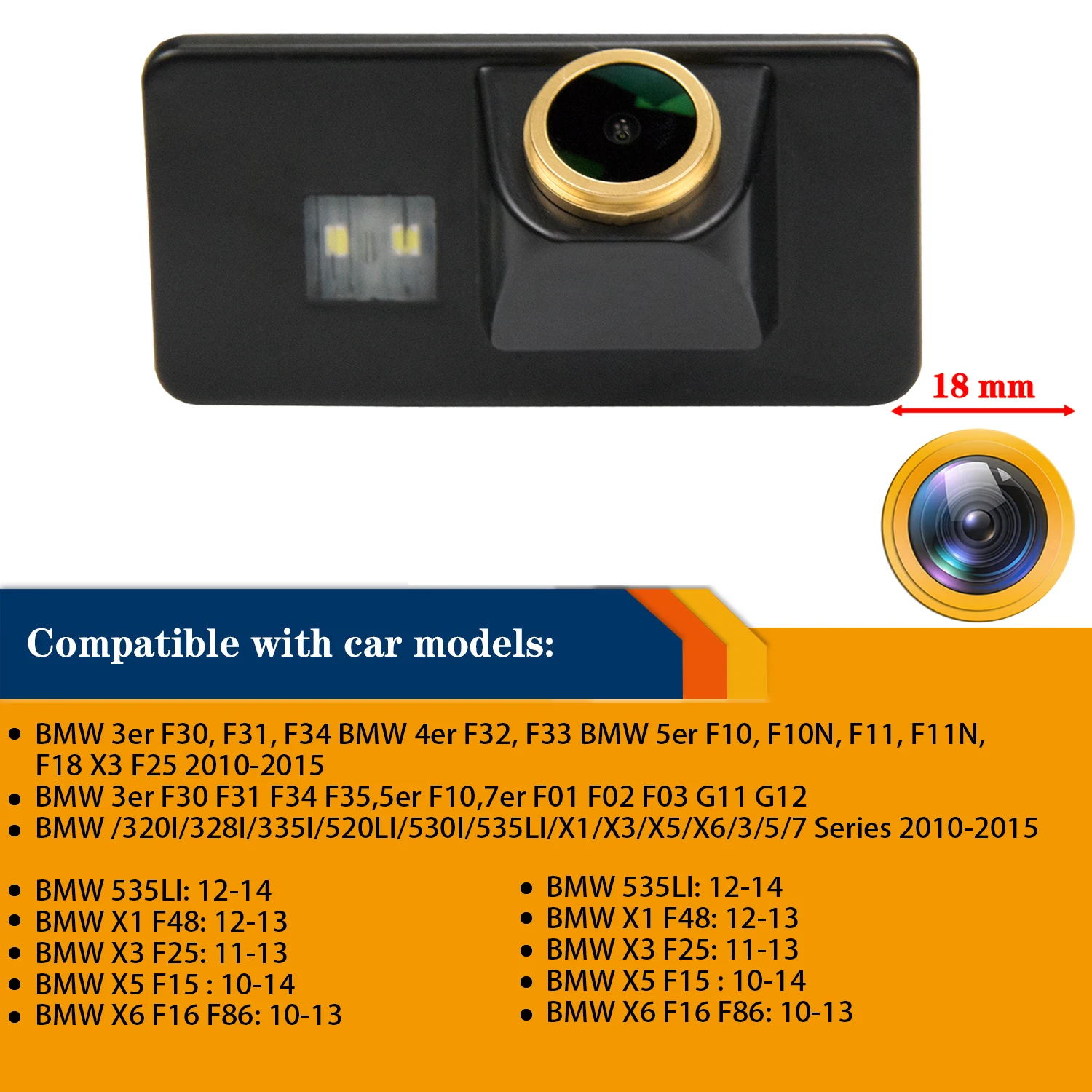 HD 1280*720P фотокамера заднего вида для номерного знака BMW 3er F30 F31 F34 4er F32 F33 5er F10 F10N F11 F11N