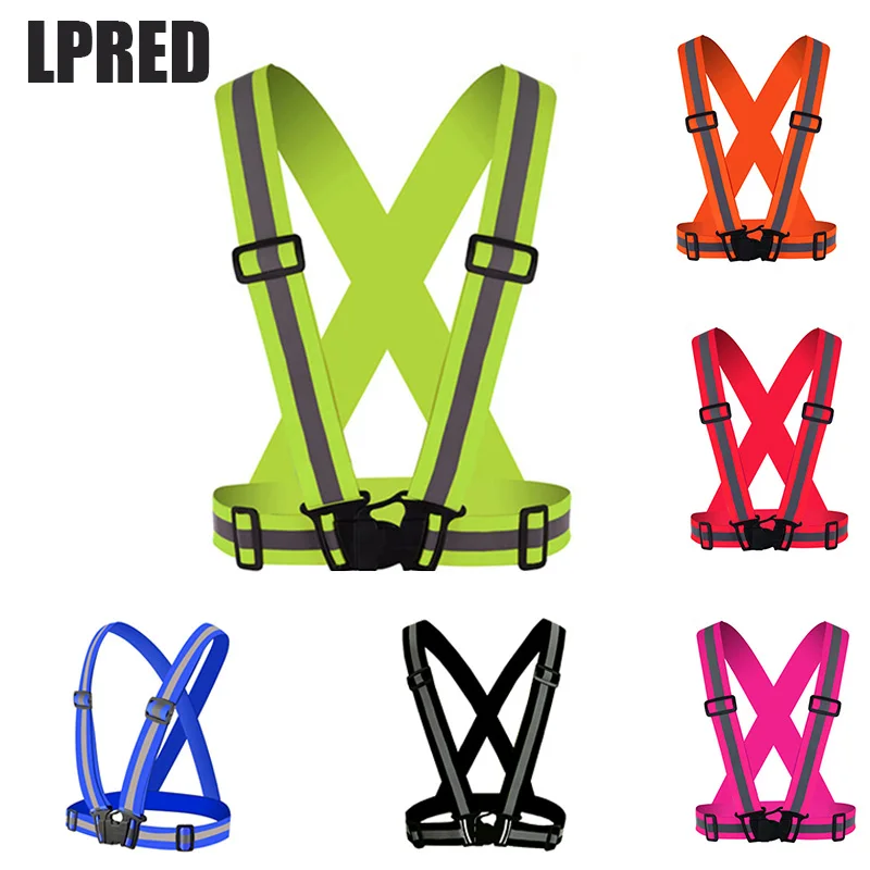 

Светоотражающий Эластичный Защитный Жилет с высокой видимостью, унисекс, для улицы, Прямая поставка, подходит для бега, велоспорта, спортивной одежды на открытом воздухе (F)