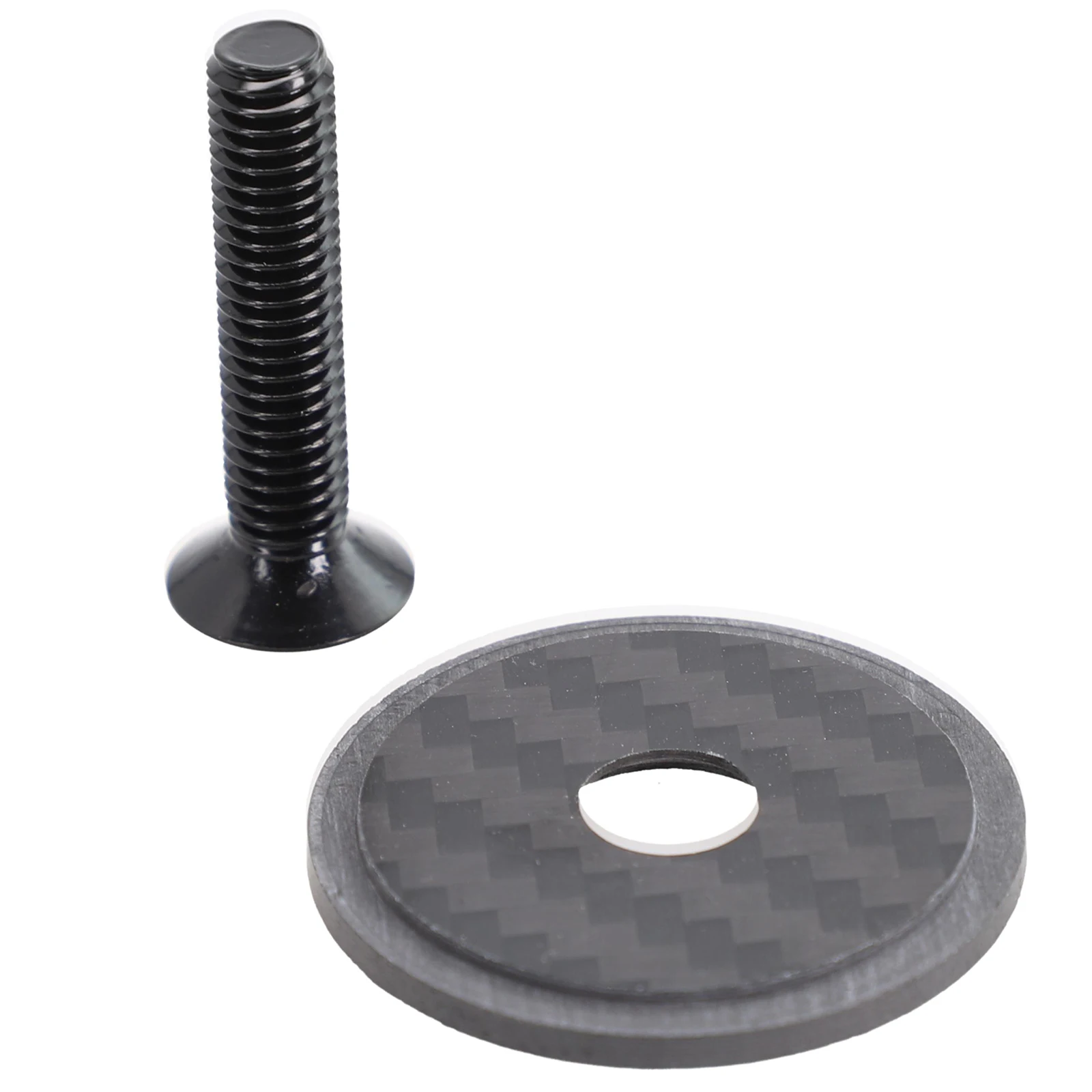 

Lightweight Carbon Fiber Headset Stem Cap Cover with Titanium Bolt Suitable for 31 8mm Steerer Easy to Install