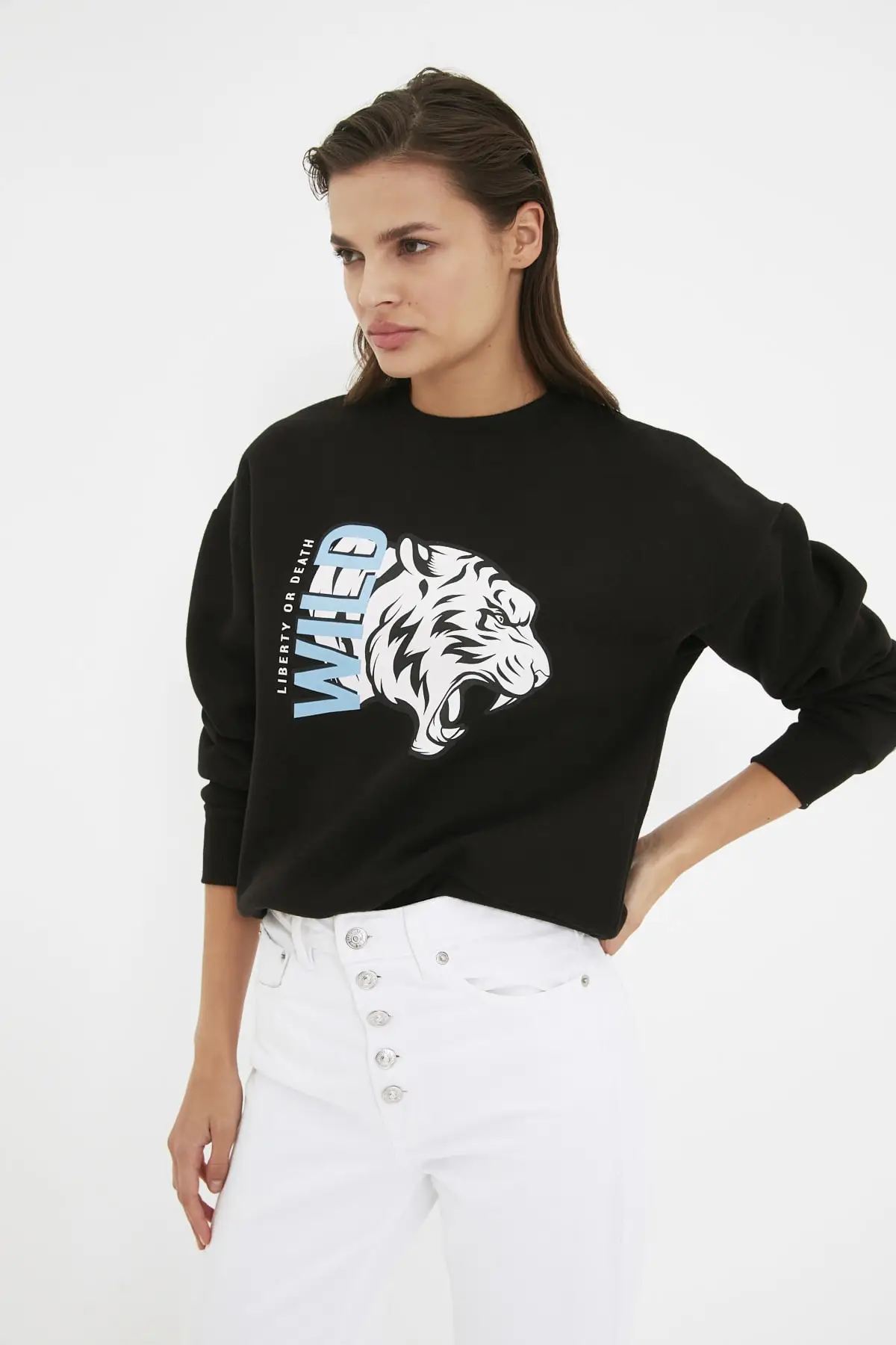 

Trendyol Printed Basic Knitted Sweatshirt TWOAW22SW1896