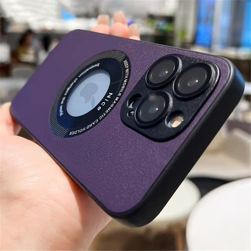 

Luxury Leather PU Magnetic for Magsafe Wireless Charging Case for iPhone 11 12 13 14 Pro Max Plus Camera Glass Protection Cover