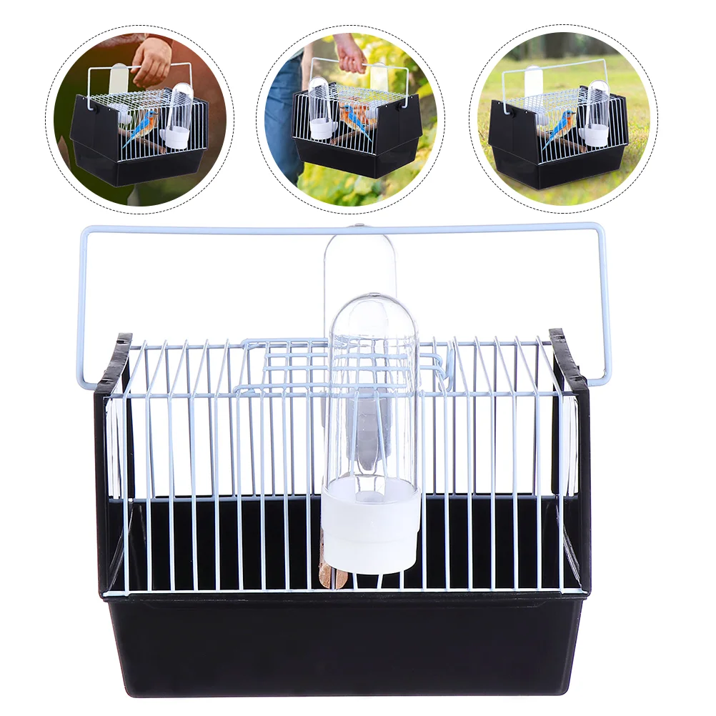 

Birdcage Travel Handheld Plastic Transport Portable Pet Small Birds Parrot Iron Handle Supplies Cages