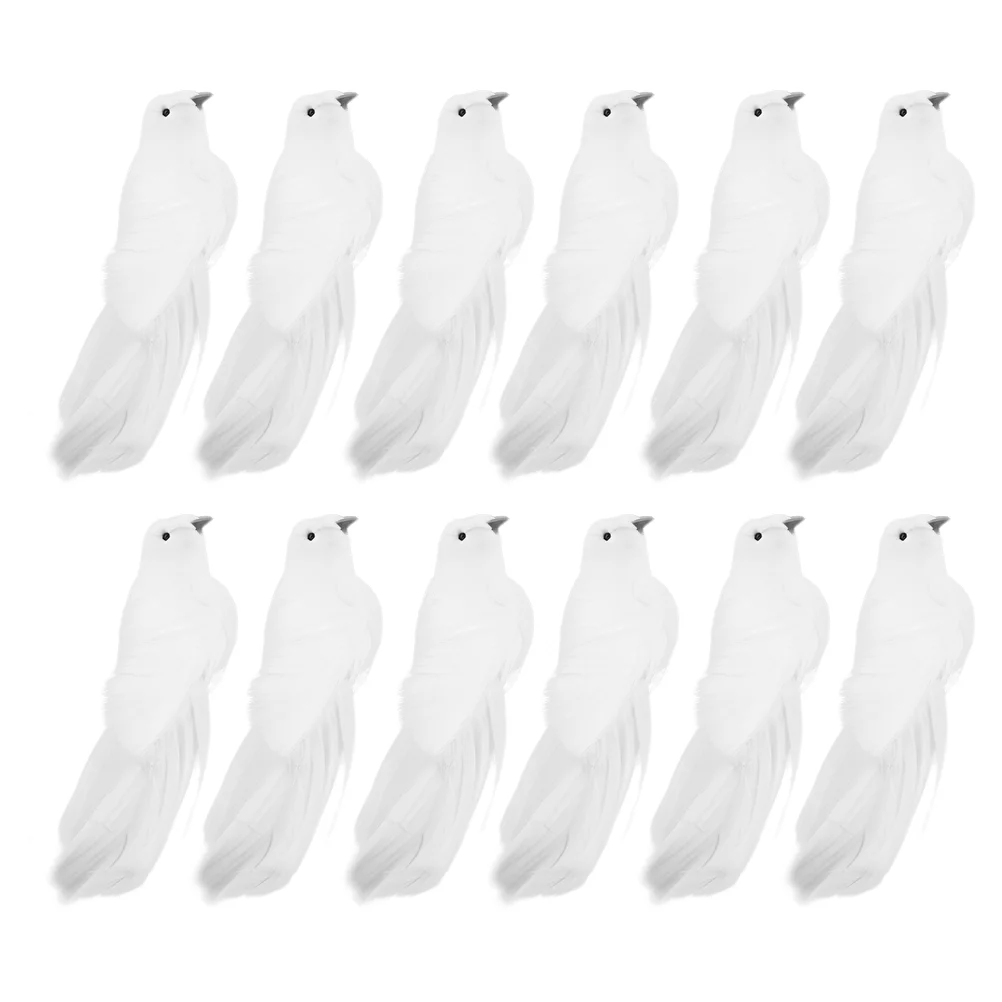 

12 Pcs Fake Bird Christmas Decoration Garden Birds Adornment Ornament Wedding Artificiales Para