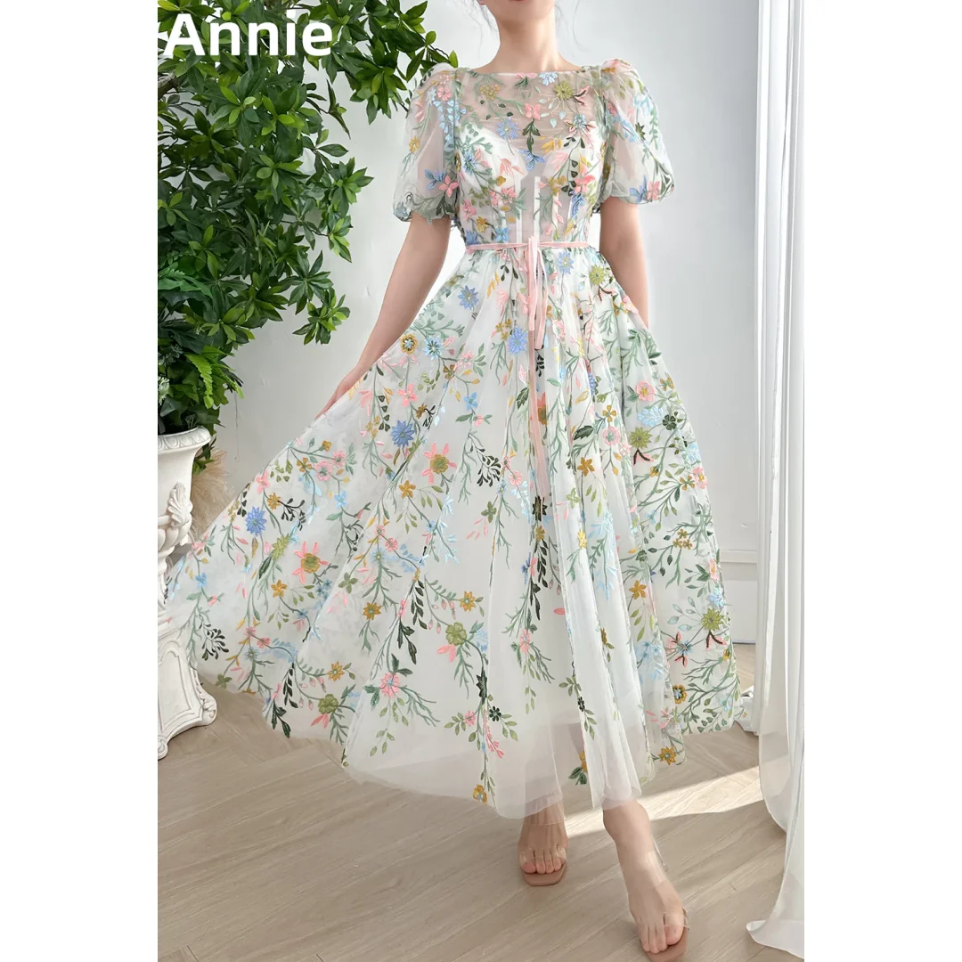 Элегантное женское свадебное платье Annie роскошные цветочные тюлевые платья для