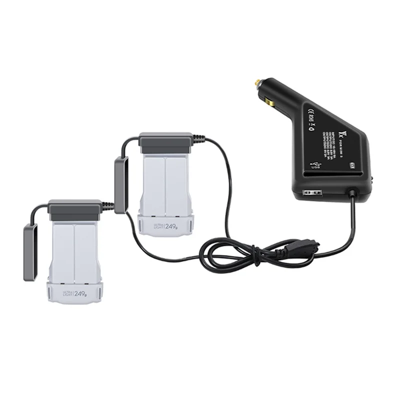 

Автомобильное зарядное устройство для дрона DJI Mini 3 Pro с 2 портами для зарядки