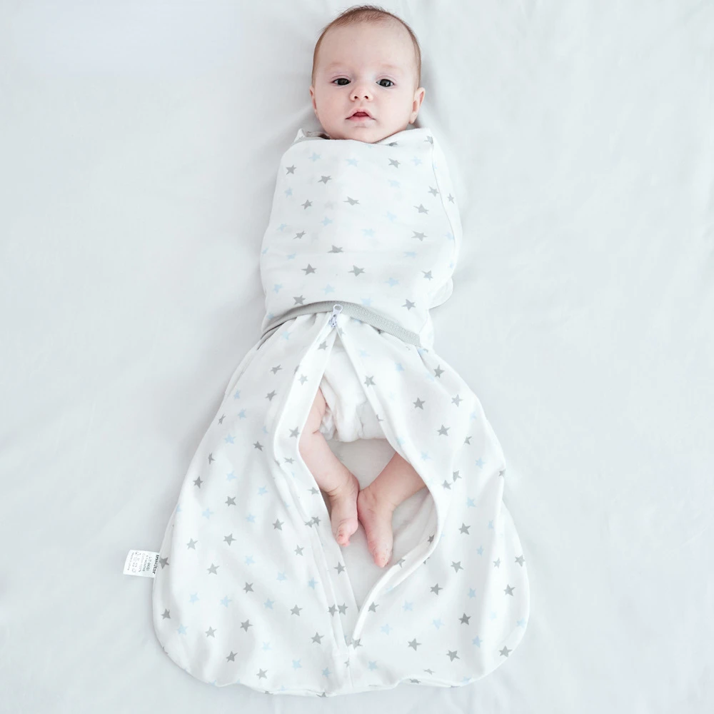 

Baby Sleeping Bag Wearable Blanket Newborn Swaddle Wrap Sack Gauze Bamboo Cotton Spring 1Tog Sleep Bag Changing Diaper 0-7M