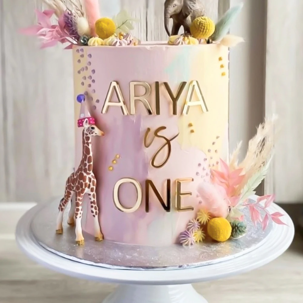 27pcs Mirror Acrylic Gold Cake Decoration 3D English Letters DIY Word Stickers Decorating Tools Baking Accessories - купить по