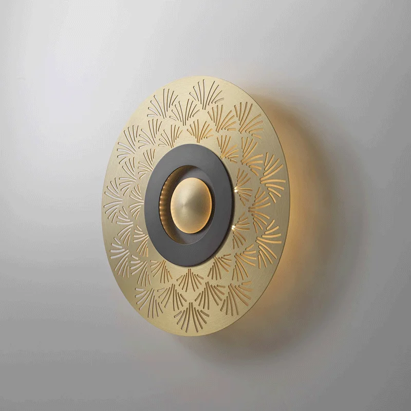 Креативный резной настенный светильник с отверстиями из меди декоративное