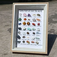 35pcsset natural ore irregular rock stone box ornament creative photo frame home decoration mineral specimen agate energy gems