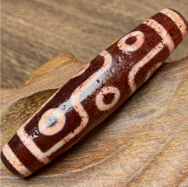 Тибетский непальский гималайский древний агат старый талисман Дзи 9-глазный