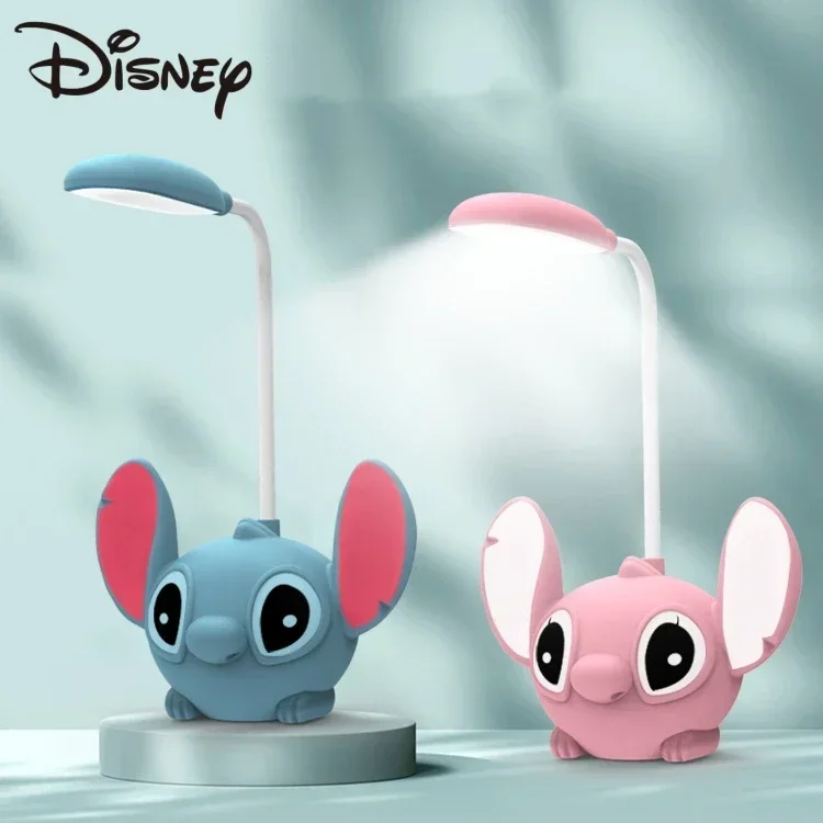 

Disney Small Led Lilo & Stitch Desk Lamp with Pencil Sharpener Foldable Light Desk Night Light Usb Recharge Light Christmas Gift