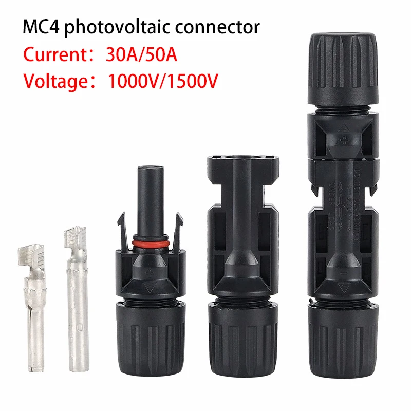 

MC4 Solar Connector DC 1000V/1500V 30A 50A PV Plug Photovoltaic Cable Wire Connect Photovoltaic Solar Panels IP67 10/11/13/AWG
