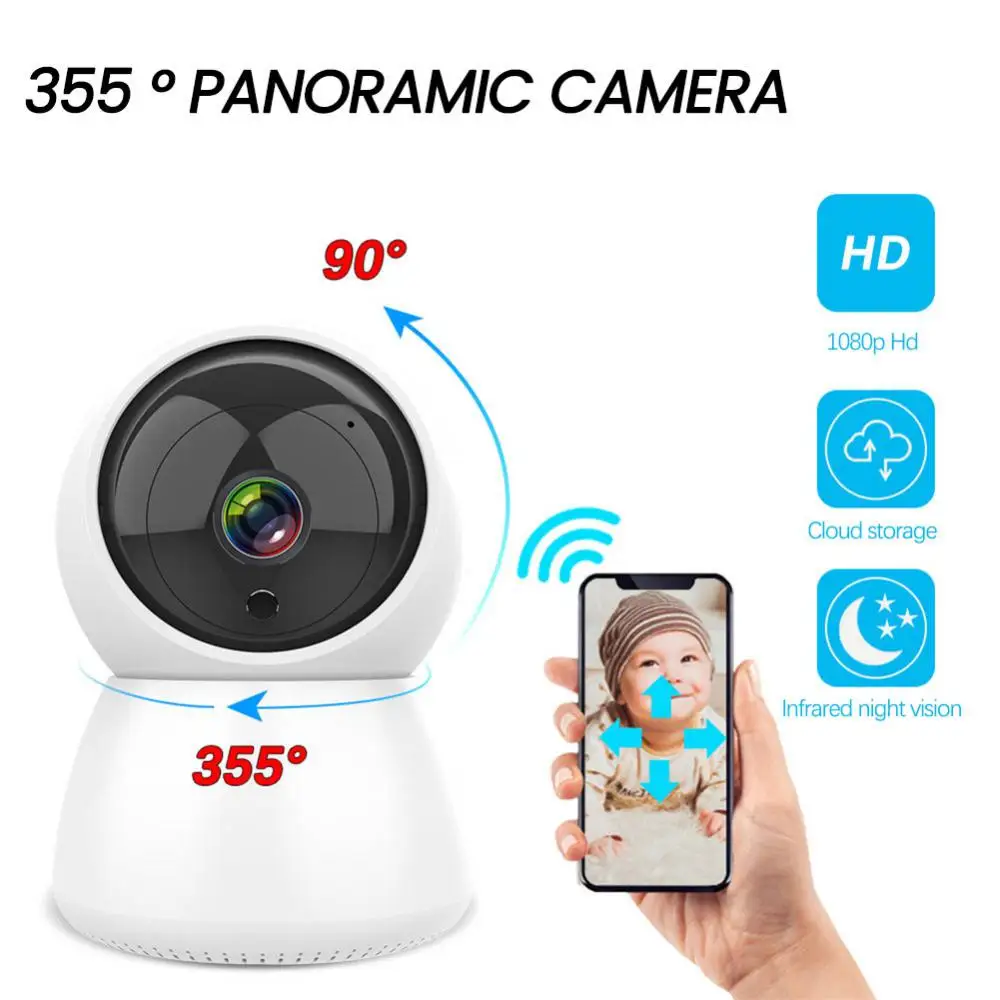 

Беспроводная инфракрасная камера видеонаблюдения 1080p с функцией автоматического слежения и Wi-Fi