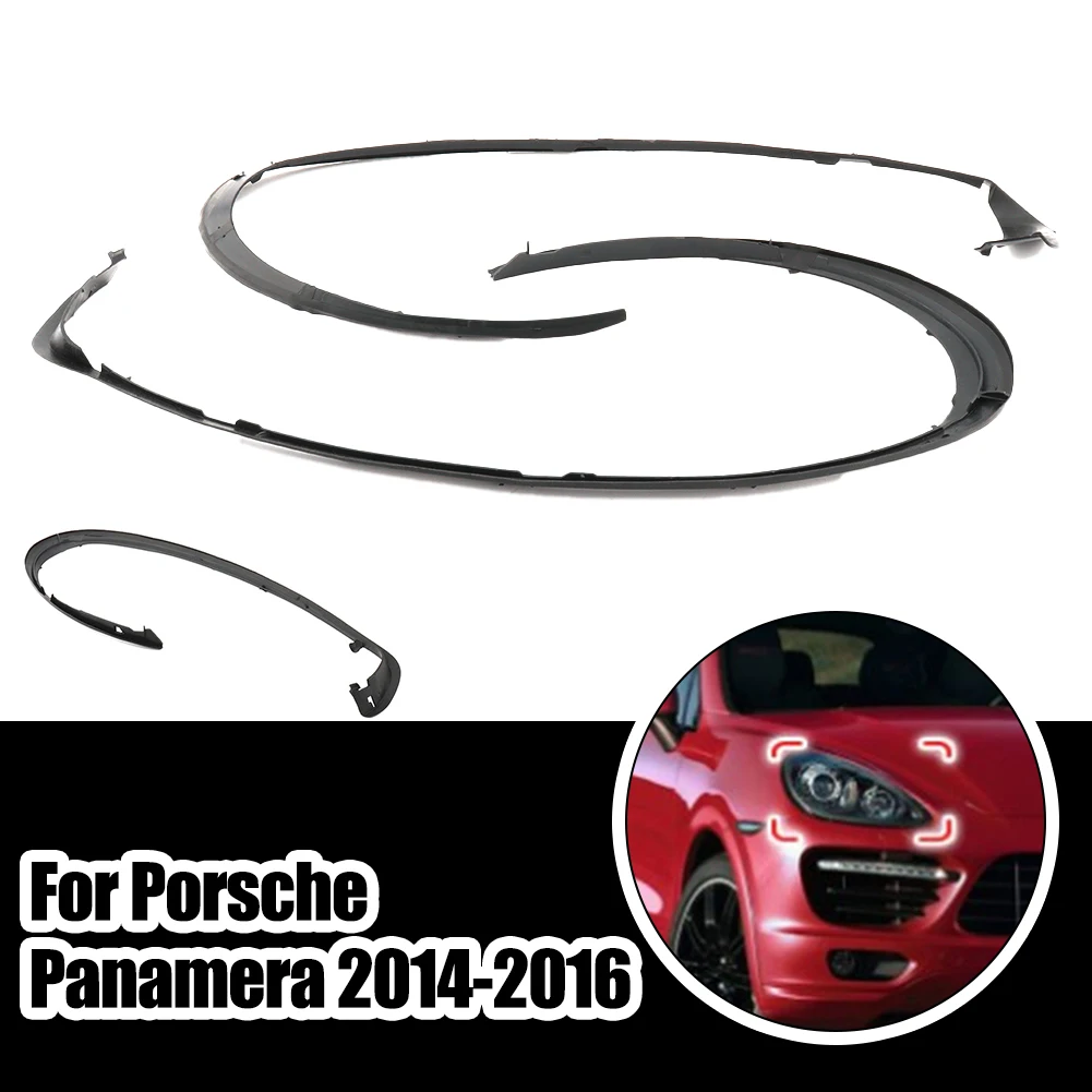

Decorative Strip For Porsche Panamera 2014-2016 Right Rubber 1 Pair 2PCS Black Front Left 14-16 Decorative Strip