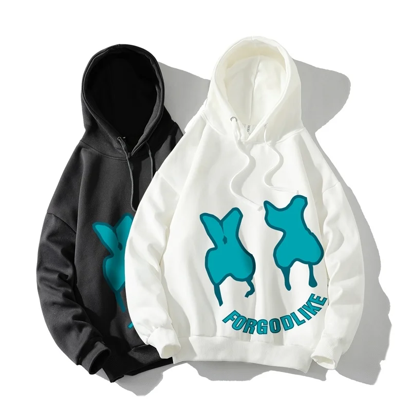 

Толстовка с капюшоном в американском стиле для мужчин и женщин, Свитшот оверсайз с графическим принтом и надписью, уличный пуловер в стиле х...