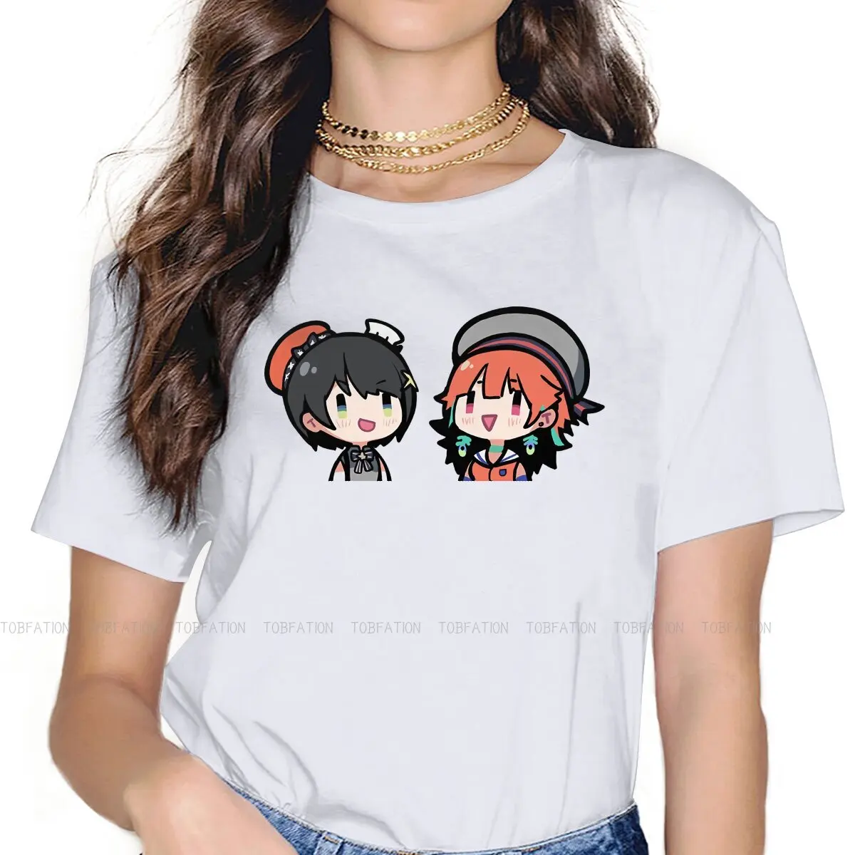 

Takanashi Kiara Classic Women's TShirt Hololive Virtual Host Group Box Girls Basic Tops Cotton Female T Shirt Hipster Gift