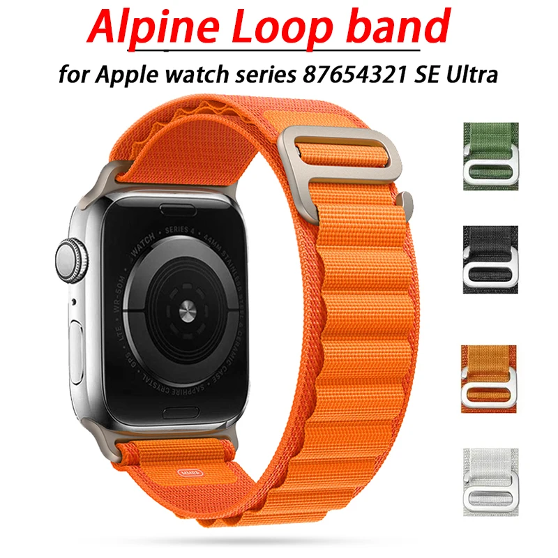 

Ремешок Alpine для Apple watch Ultra 49 мм, спортивный плетеный браслет для iWatch 44 мм 40 мм, series SE 8 7 6 5 3 45 мм 41 мм 42 мм 38 мм