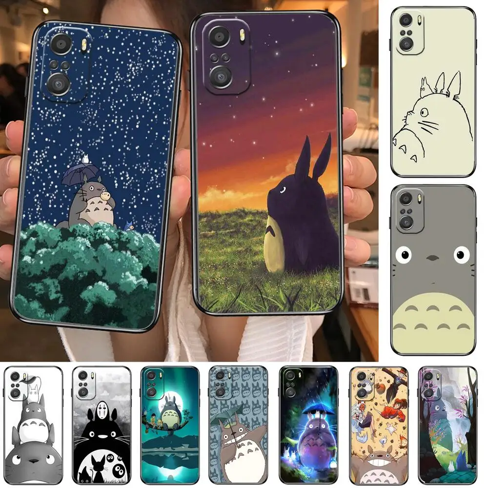 

kawaii Totoro Anime Phone Case For xiaomi redmi 11 Lite pro Ultra 10 9 8 MIX 4 FOLD 10T Black Cover Silicone Back Prett