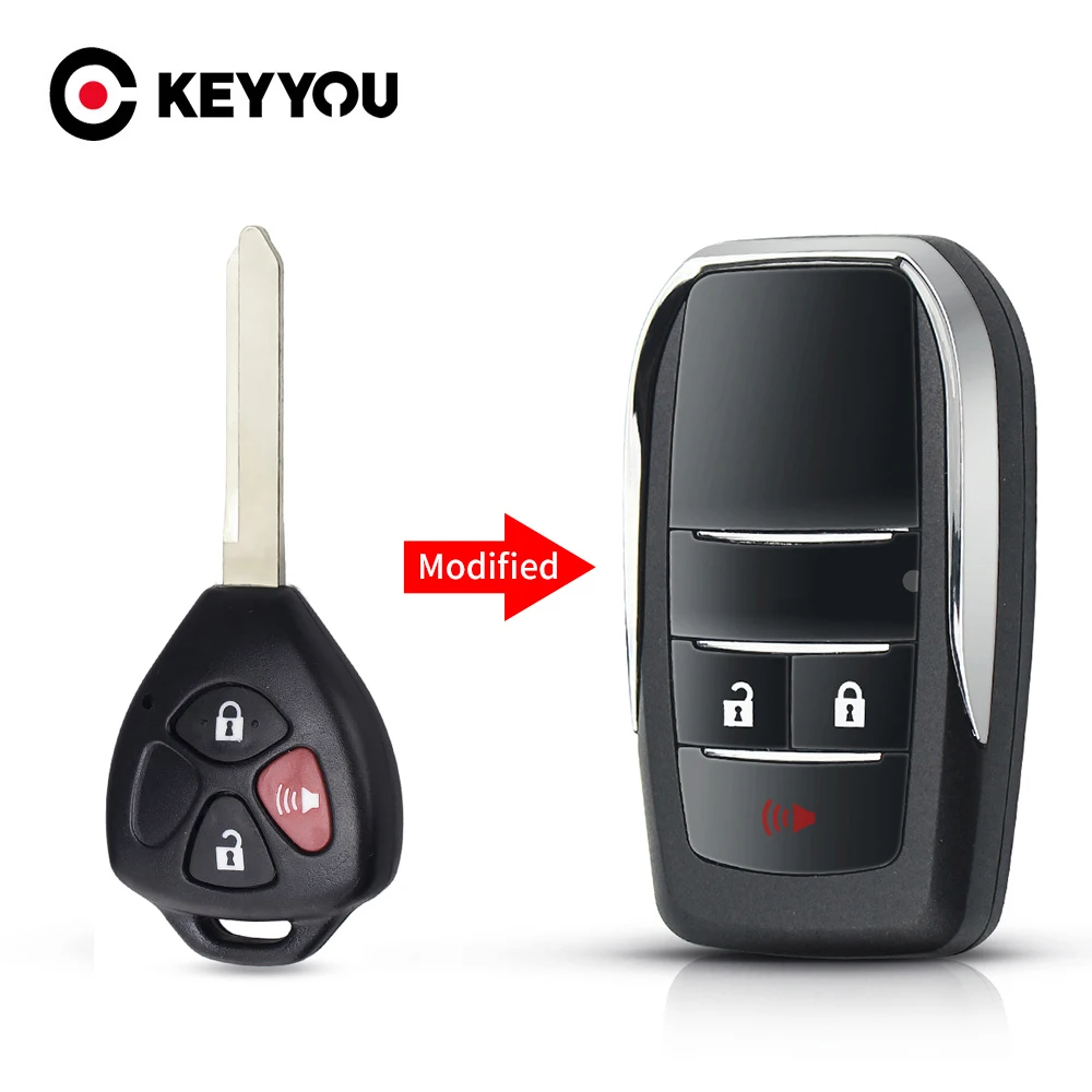 

Модифицированный трехкнопочный чехол-брелок для Toyota Corolla Avalon Camry Matrix RAV4 Venza Yaris Toy47