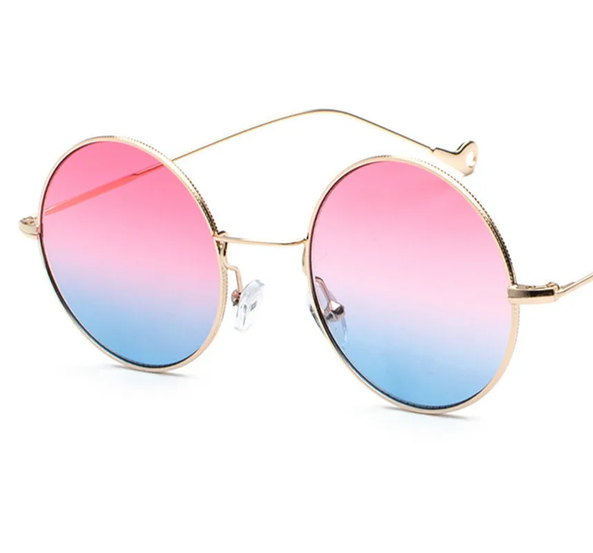 

New Fashion Candy Vintage Round Mirror Sunglasses Women Luxury Brand Original Design Black Sun Glasses Female Oculos