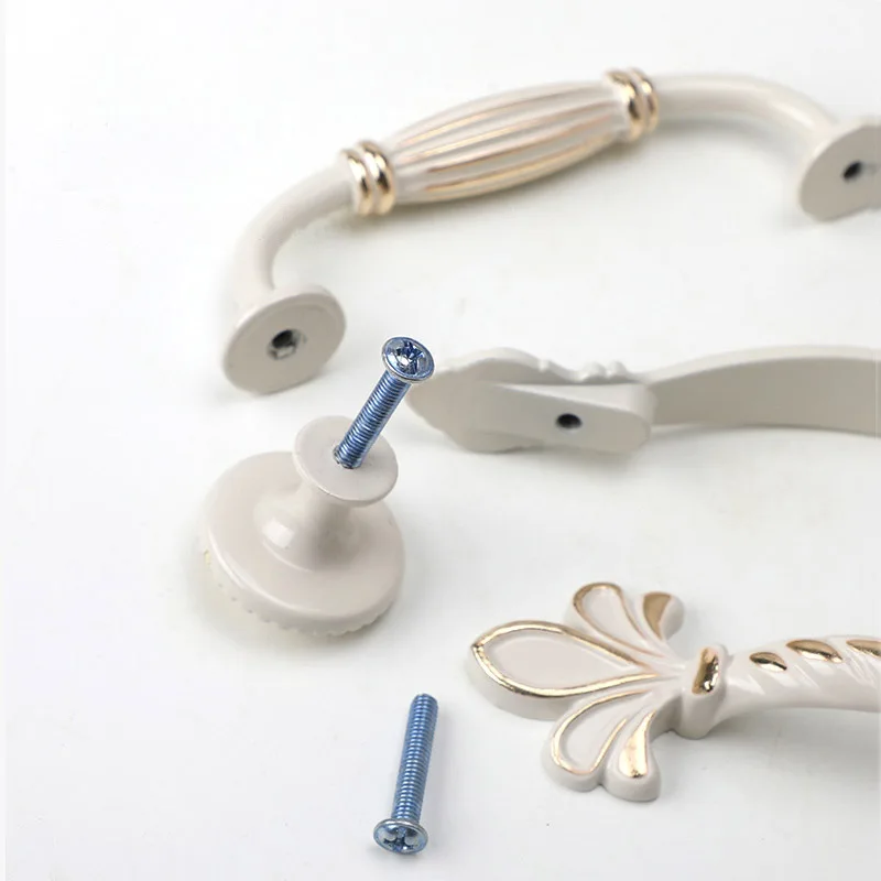 Европейские ручки для шкафа цвета слоновой кости цинковые кухонного