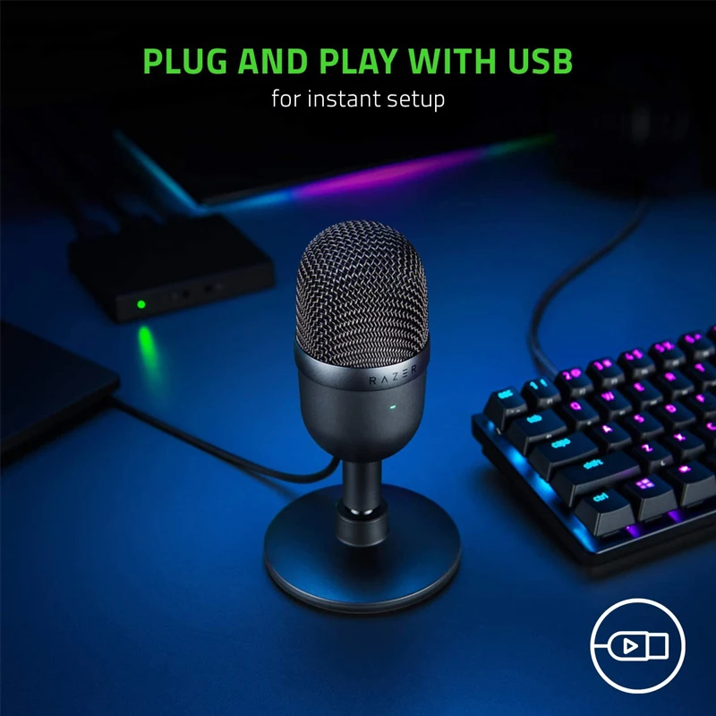 

Razer Seiren Mini Usb Condenser Microphone for professional recording of streaming media and PC games with precise quality