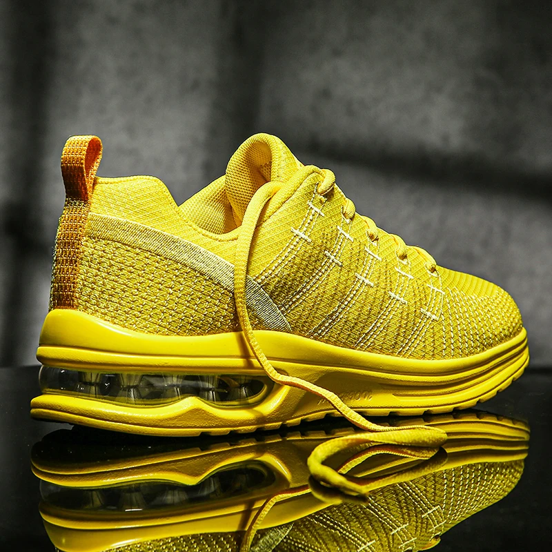 

Damyuan New Casual Shoes Men Breathable Light Sports Shoes 46 Large Size Women Fashion Comfortable Air Cushion Yellow Sneakers