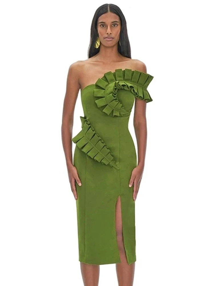 2021 осень новая сексуальная мода гофрированный нерегулярный воротник без рукавов