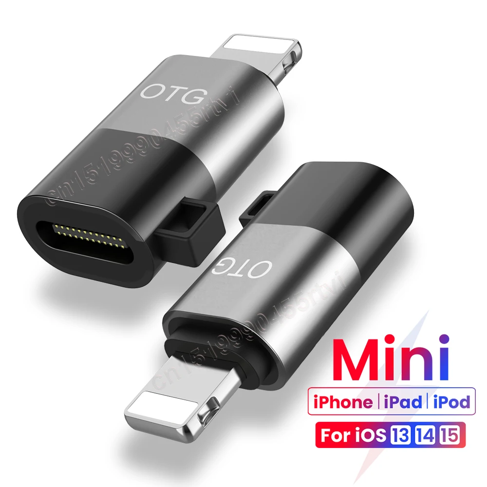 Адаптер OTG с USB Type C на 8-Pin для iPhone 13 12 11 Pro Max XR 2A кабель быстрой зарядки и передачи