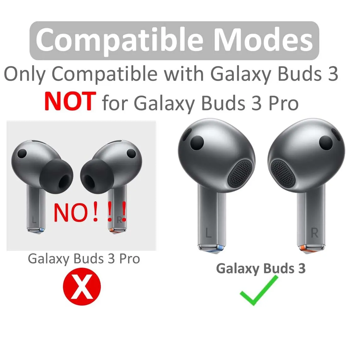 Силиконовые насадки для наушников Samsung Galaxy Buds 3