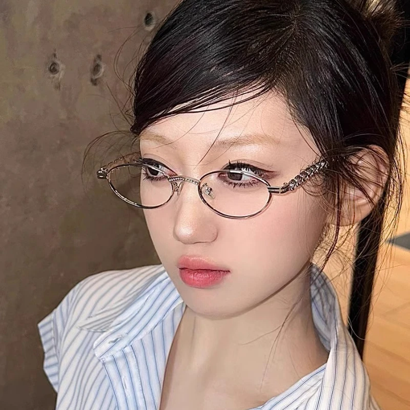 Очки с блокировкой голубого света овальные оправы для очков серебристые