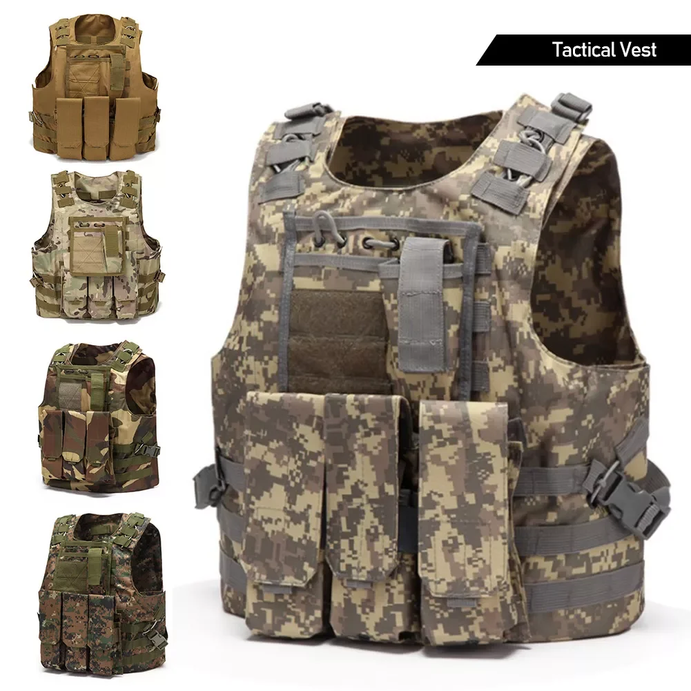 Hunting Paintball Equipment Tactical Gear Plate Carrier Vest Outdoor Airsoft Combat Body Armor Molle Assault CS Vests