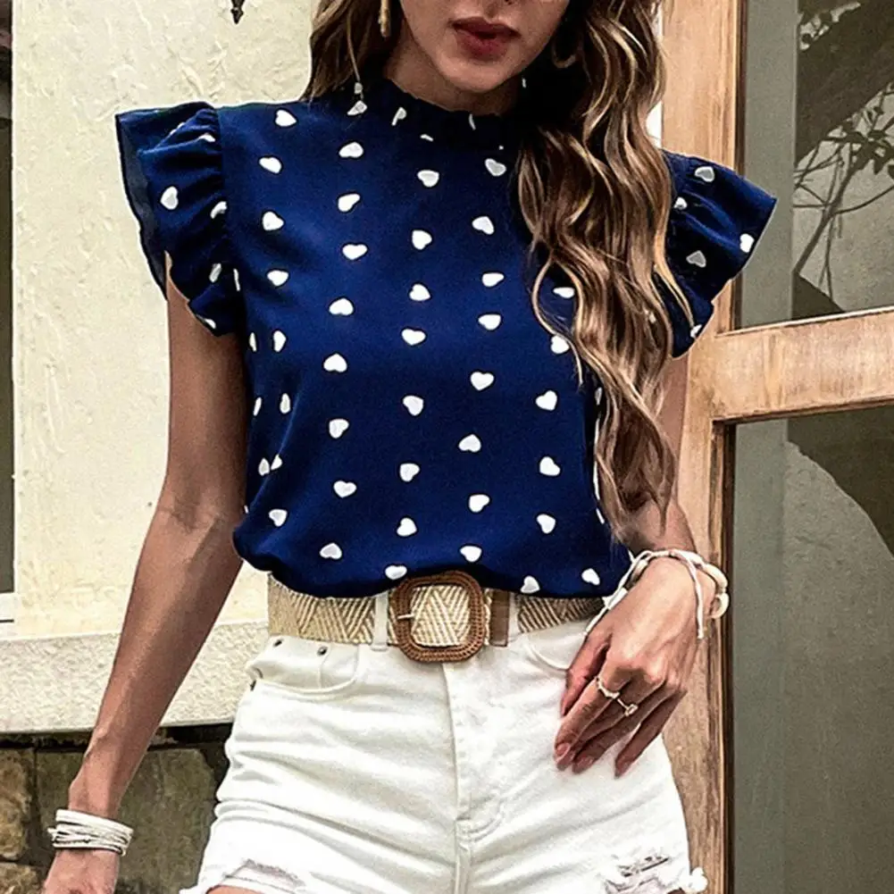 

Summer Women Blouse 2022 Elegant Solid Blouses Woman Ruffled Sleeveless Slim Pullovers Tops Ladies Casual O Neck Office Blouses