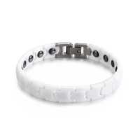 new classic couple ceramic bracelet mens womens bangle whiteblack ceramic stainless steel bracelet jewelry